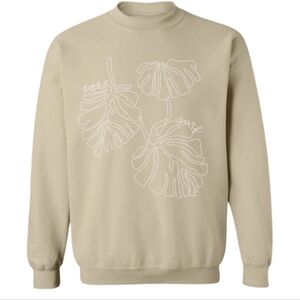 Post Surf Collective Monstera Oversized Coastal Sweatshirt | Sand Tan | M